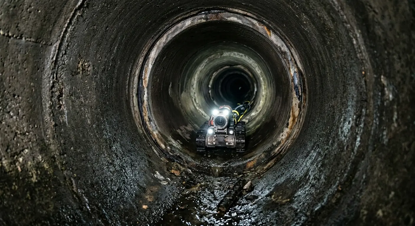 Robotic sewer camera inspecting pipe interior for Sewer Line Repair in Bangor
